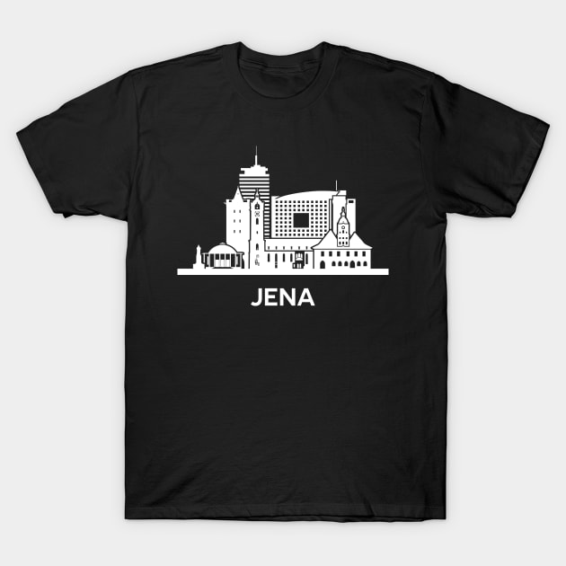 Jena Skyline, white T-Shirt by yulia-rb